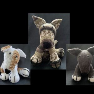 Hand-knitted greyhounds